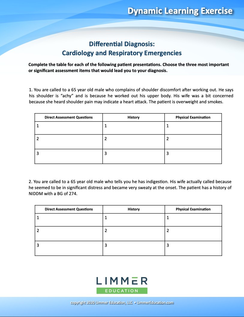 How to teach EMTs differential diagnosis